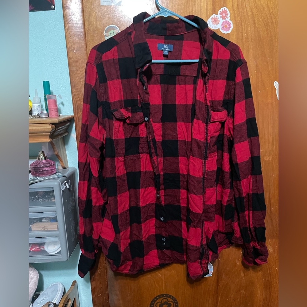 George red & black men’s flannel